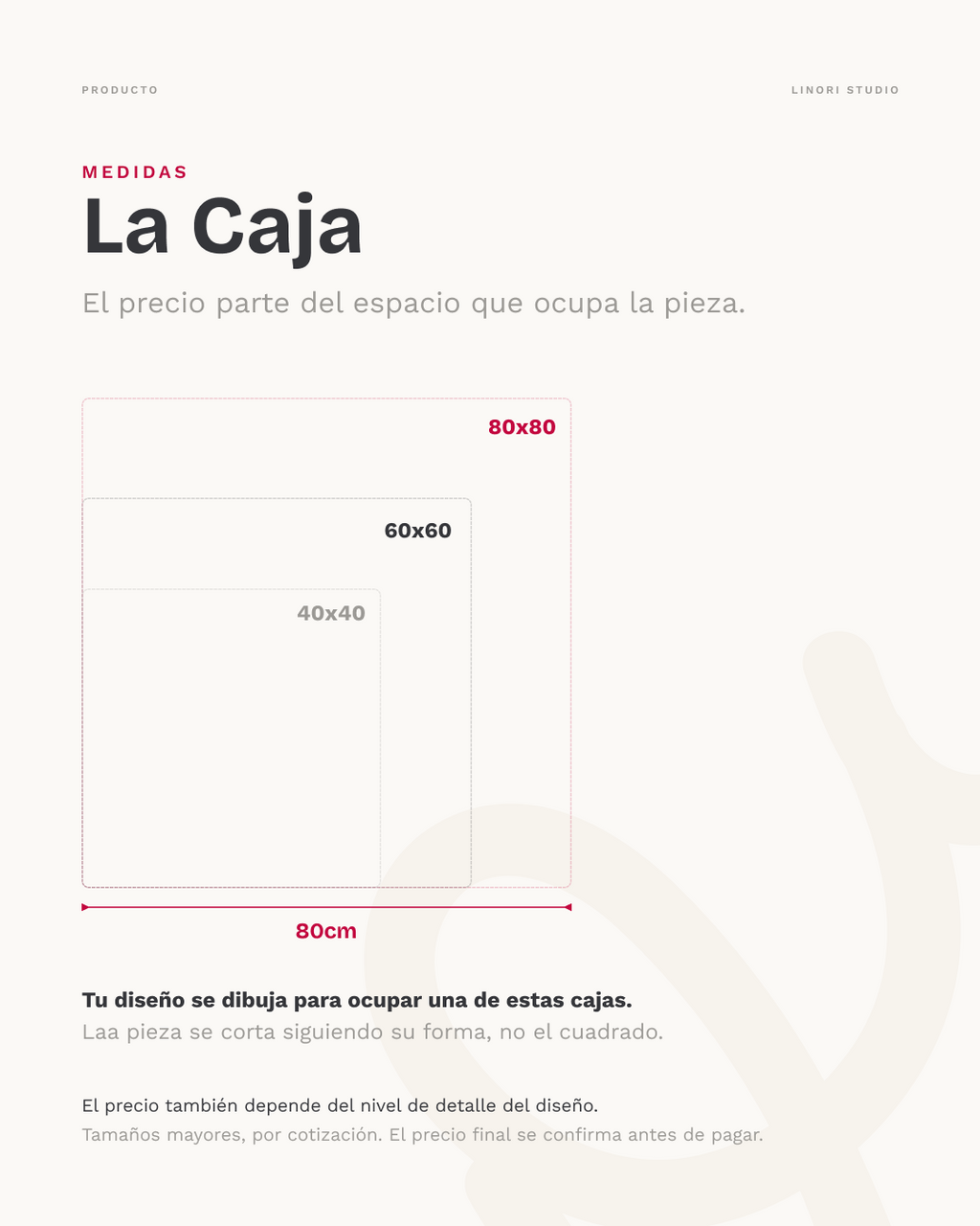 Guía de medidas y formato para solicitar un tapete personalizado.