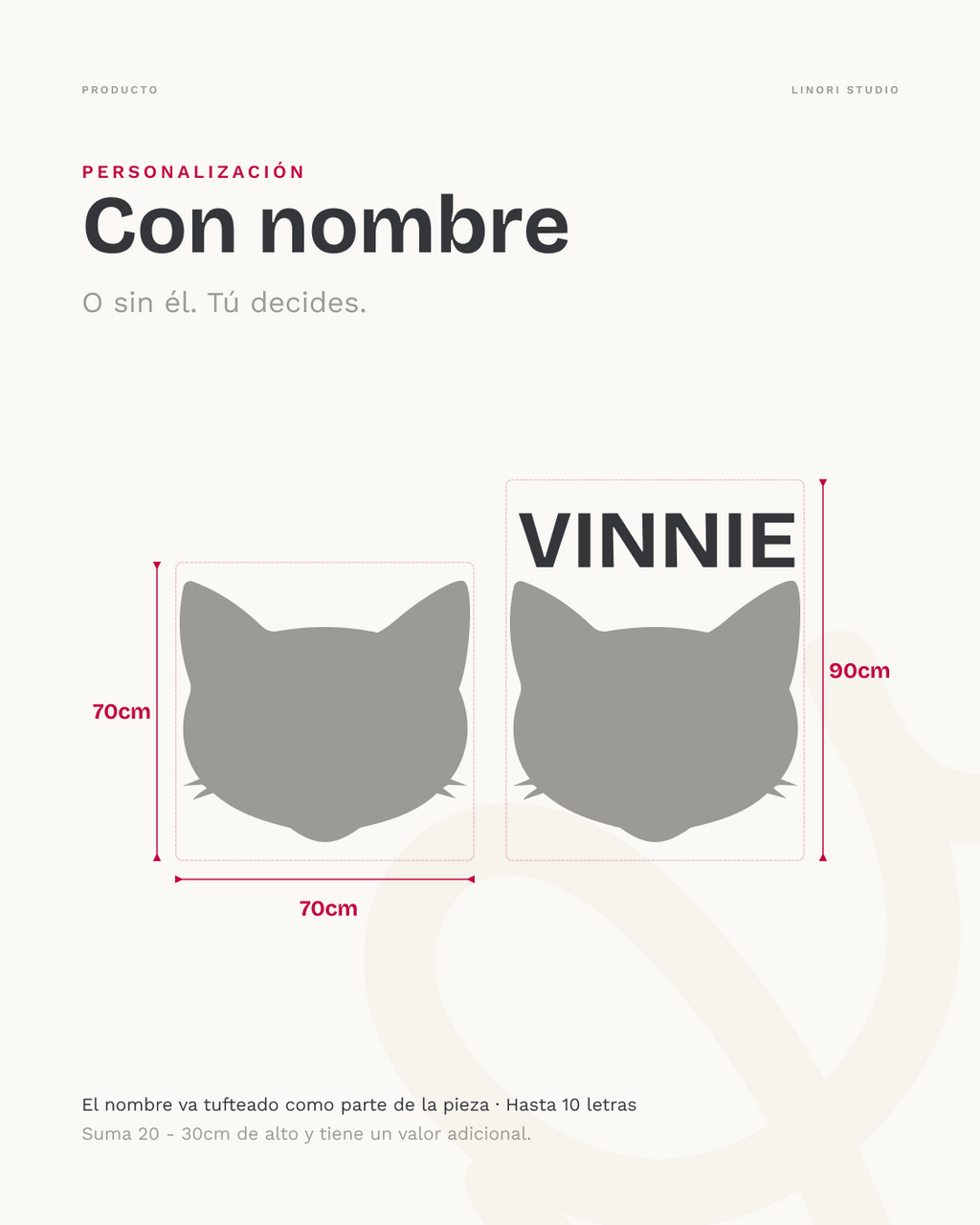 Ejemplo de retrato personalizado de dos gatos con el nombre de la mascota.