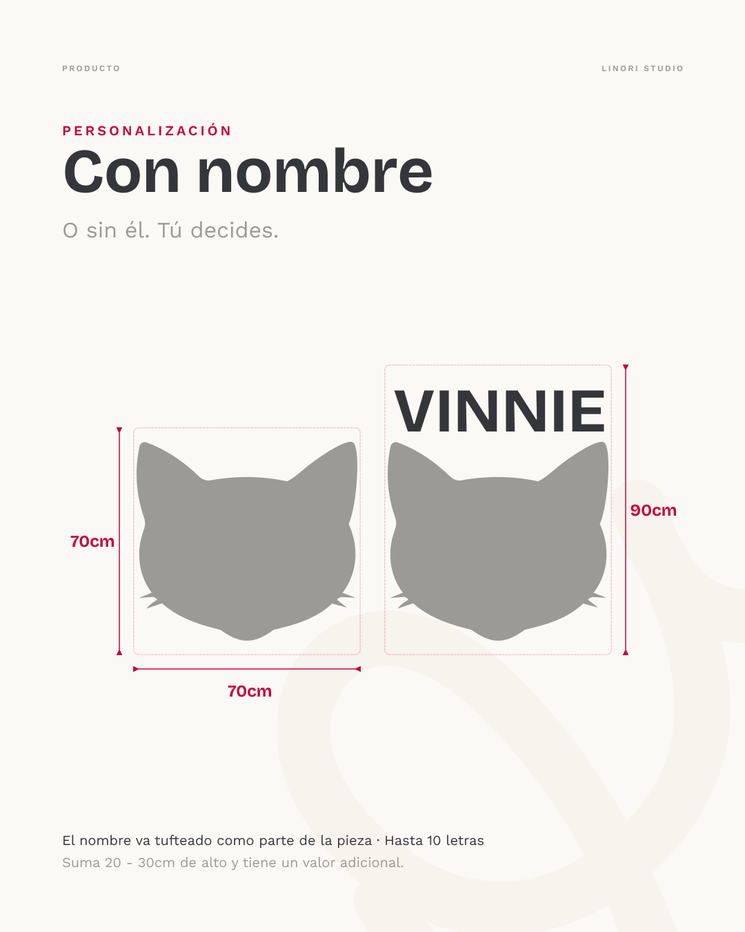 Ejemplo de retrato personalizado de dos gatos con el nombre de la mascota.